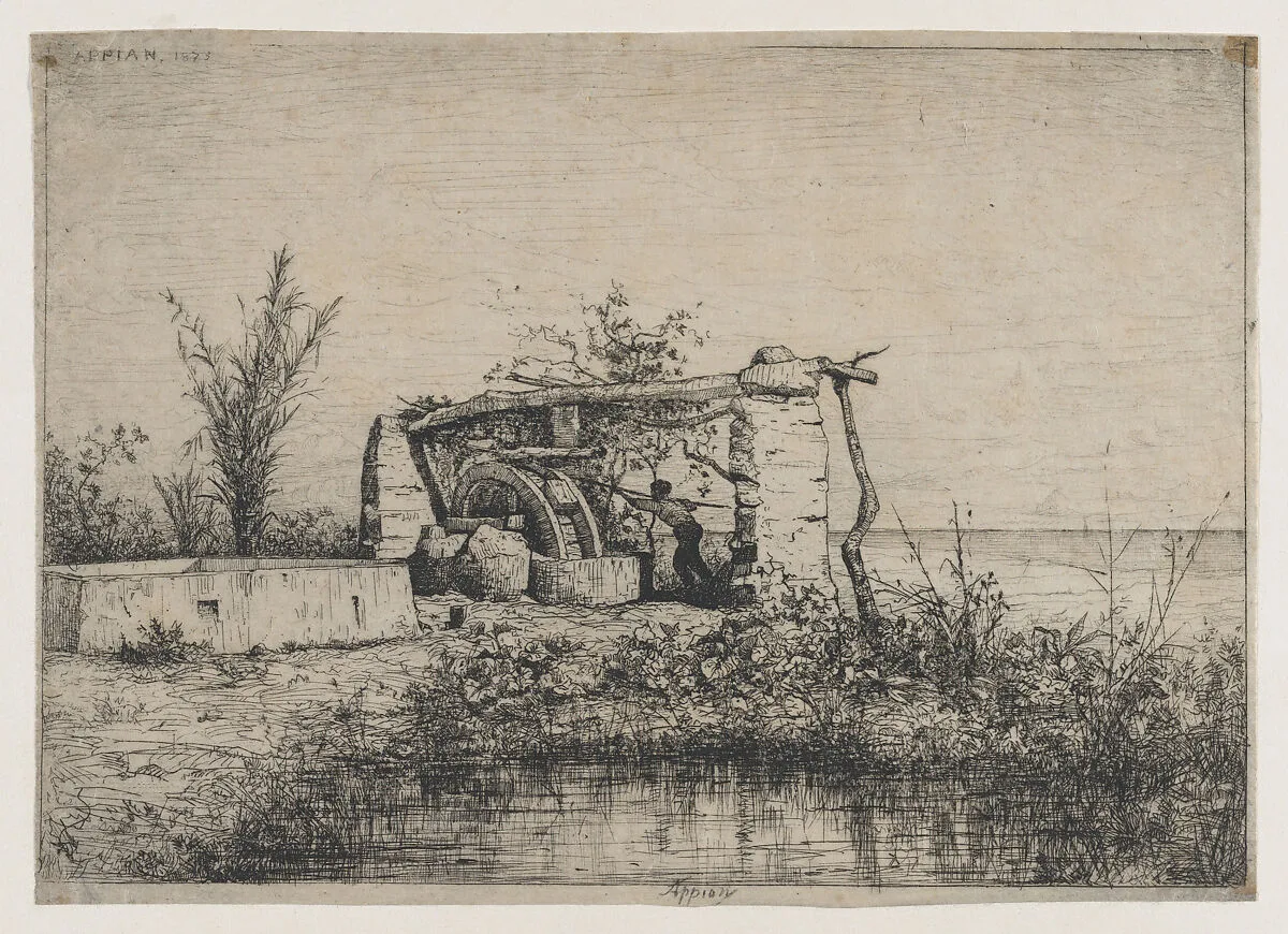 A Water Wheel in Bordighera (Italy) — Adolphe Appian