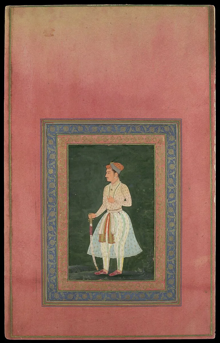 "Portrait of a Noble in Gauzy White Costume", Folio from the Davis Album — Unknown