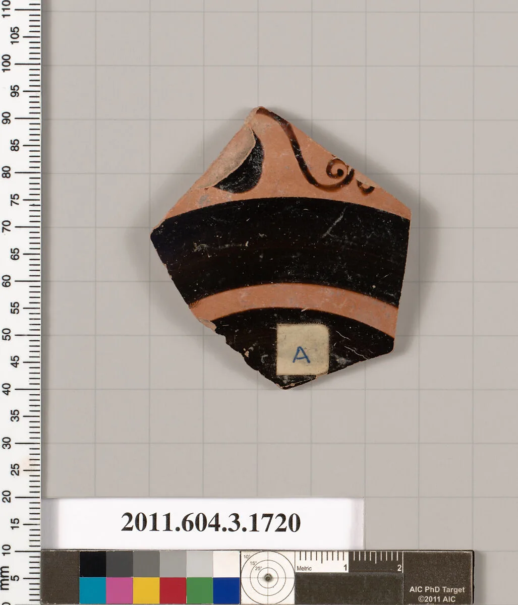 Terracotta fragment of a kylix: Lip cup (drinking cup) — Unknown