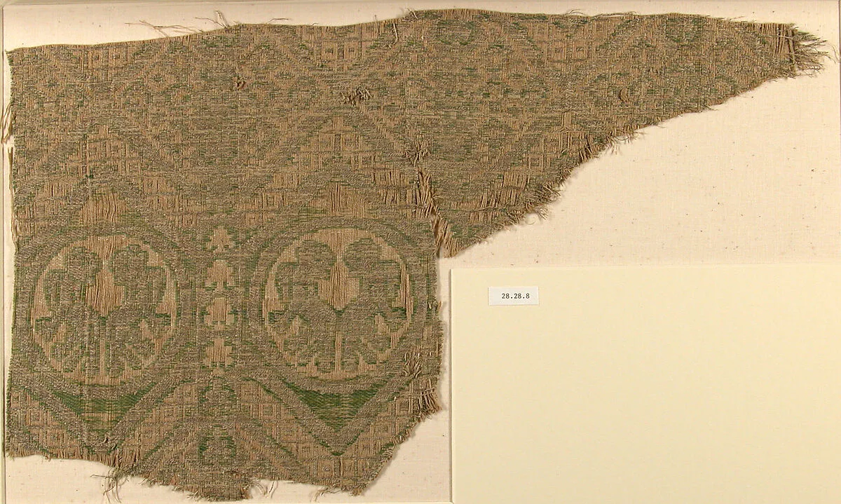 Textile with Beast and Geometric Designs — Unknown