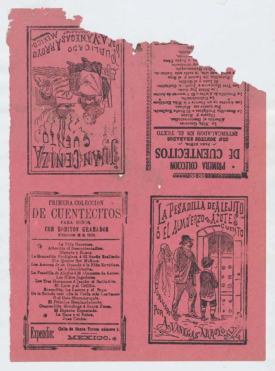 Covers for 'La Pesadilla de Alejito o el Almuerzo de Acotes' and 'Juan Ceniza' — Antonio Vanegas Arroyo|José Guadalupe Posada
