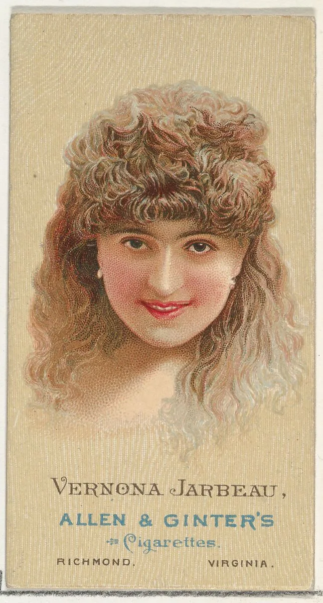 Vernona Jarbeau, from World's Beauties, Series 2 (N27) for Allen & Ginter Cigarettes — Lindner, Eddy & Claus|Allen & Ginter