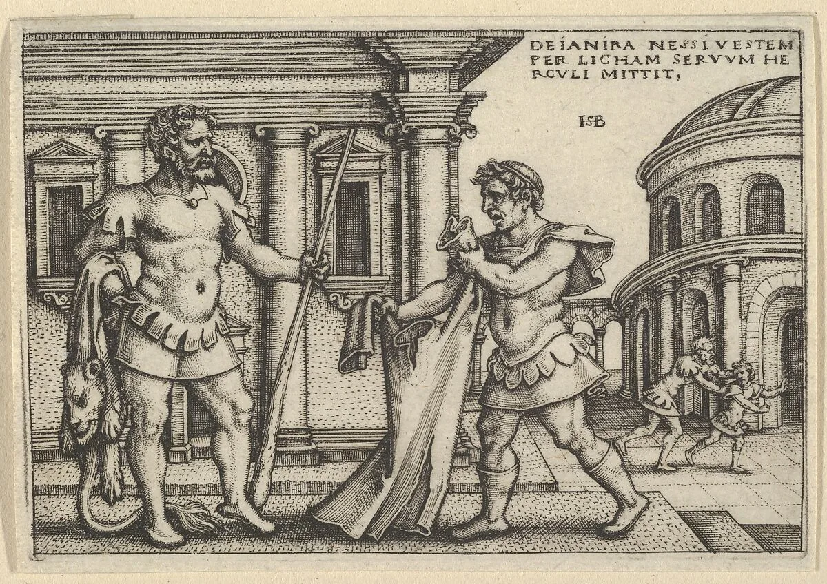 Lichas Bringing the Garment of Nessus to Hercules, from "The Labors of Hercules" — Sebald Beham