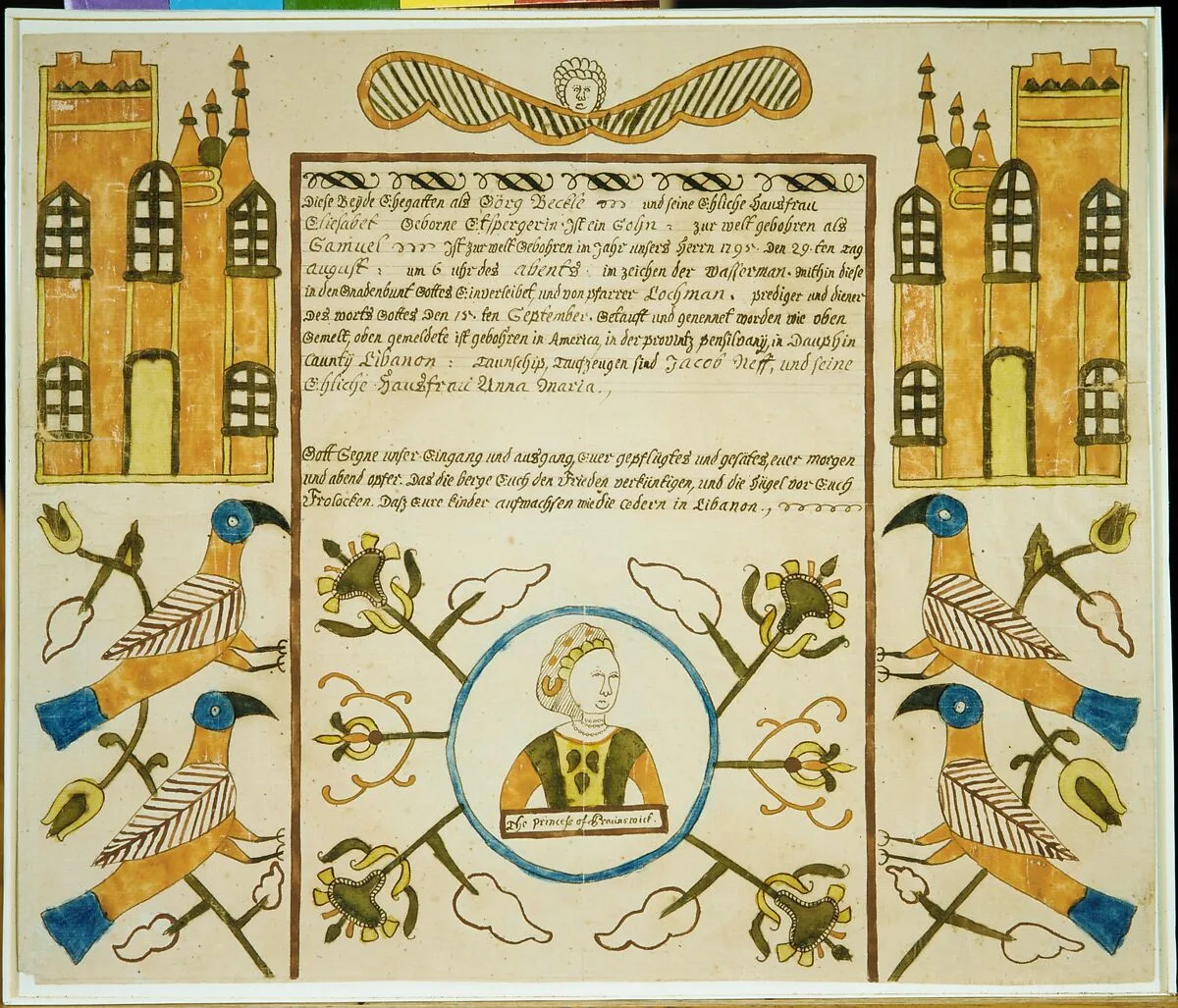 Birth and Baptismal Certificate — Unknown