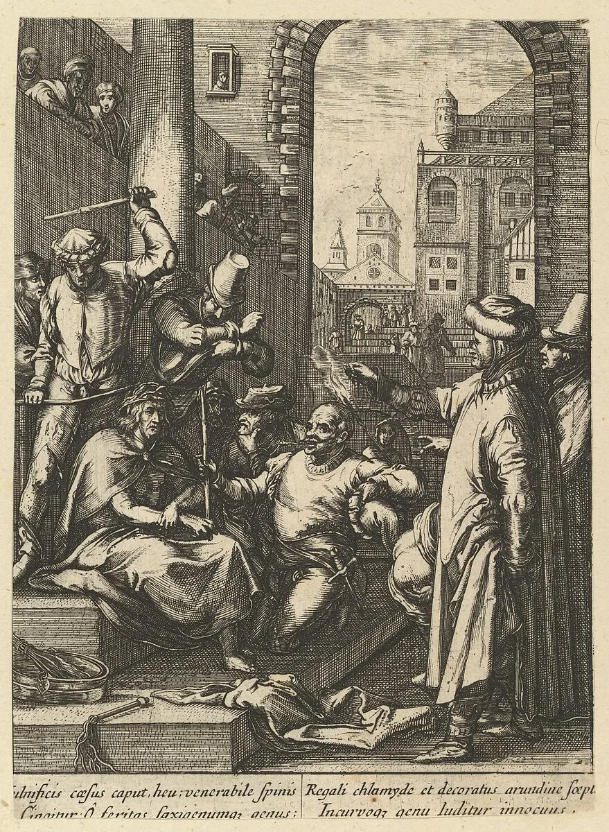 The Crowning with Thorns, from "The Passion of Christ" — Hendrick Goltzius|Nicolas Cochin|Jean I Leblond