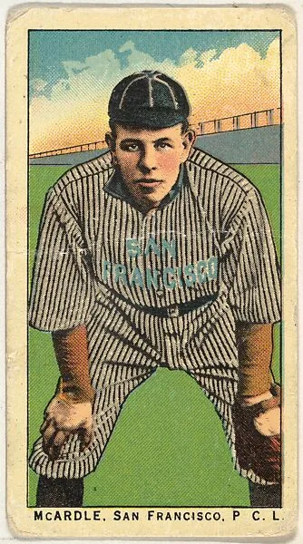 McArdle, San Francisco, Pacific Coast League, from the "Obak Baseball Players" set (T212), issued by the American Tobacco Company to promote Obak Mouthpiece Cigarettes — American Tobacco Company