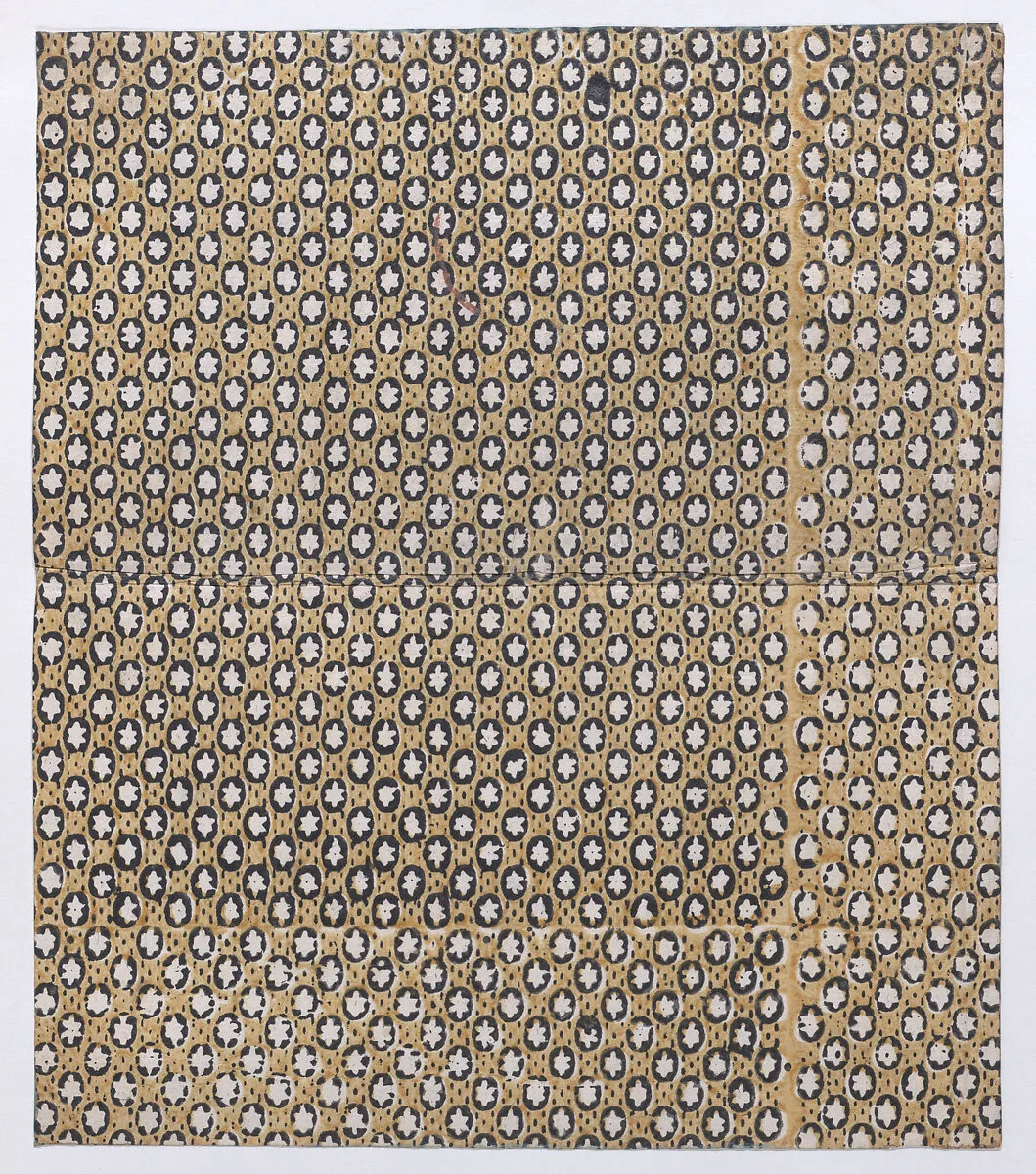 Sheet with overall pattern of stars inside ovals — Anonymous