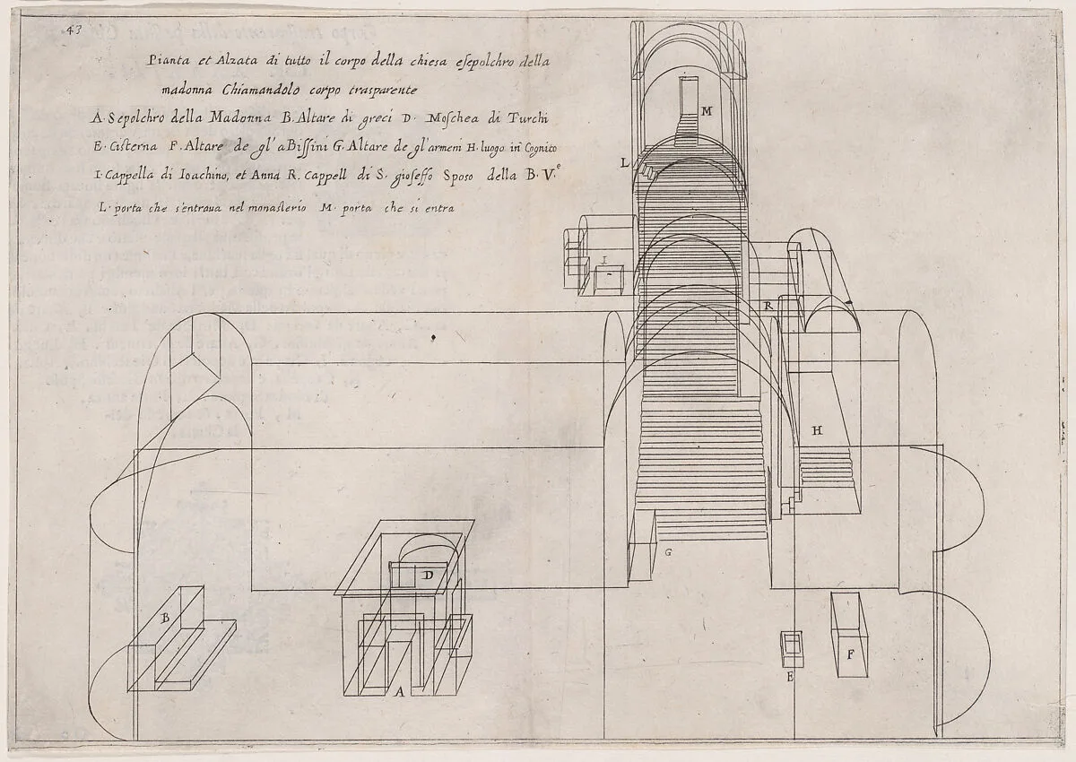35th Plate, from Trattato delle Piante & Immagini de Sacri Edifizi di Terra Santa (Treatise of the Plans & Images of the Sacred Buildings of the Holy Land) — Jacques Callot|Bernardino Amico|Pietro Cecconcelli