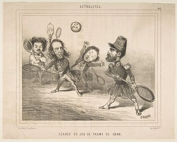 Tennis Session of 1848, from Actualités, published in Le Charivari — CHAM (Amédée Charles Henri, Comte de Noé)|Aubert et Cie
