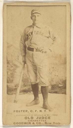 Elmer Ellsworth Foster, Center Field, New York, from the Old Judge series (N172) for Old Judge Cigarettes