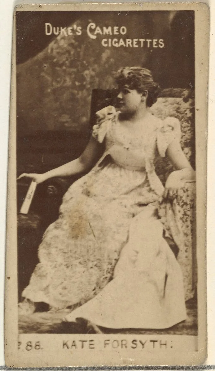 Card Number 88, Kate Forsyth, from the Actors and Actresses series (N145-4) issued by Duke Sons & Co. to promote Cameo Cigarettes — W. Duke, Sons & Co.