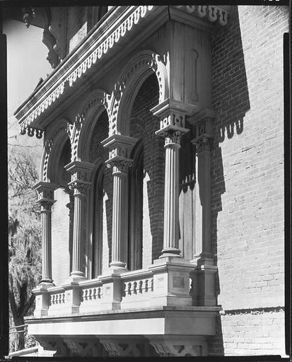 [Italianate Revival Arches and Columns on Brick Façade of Longwood Plantation House, Near Natchez, Mississippi]