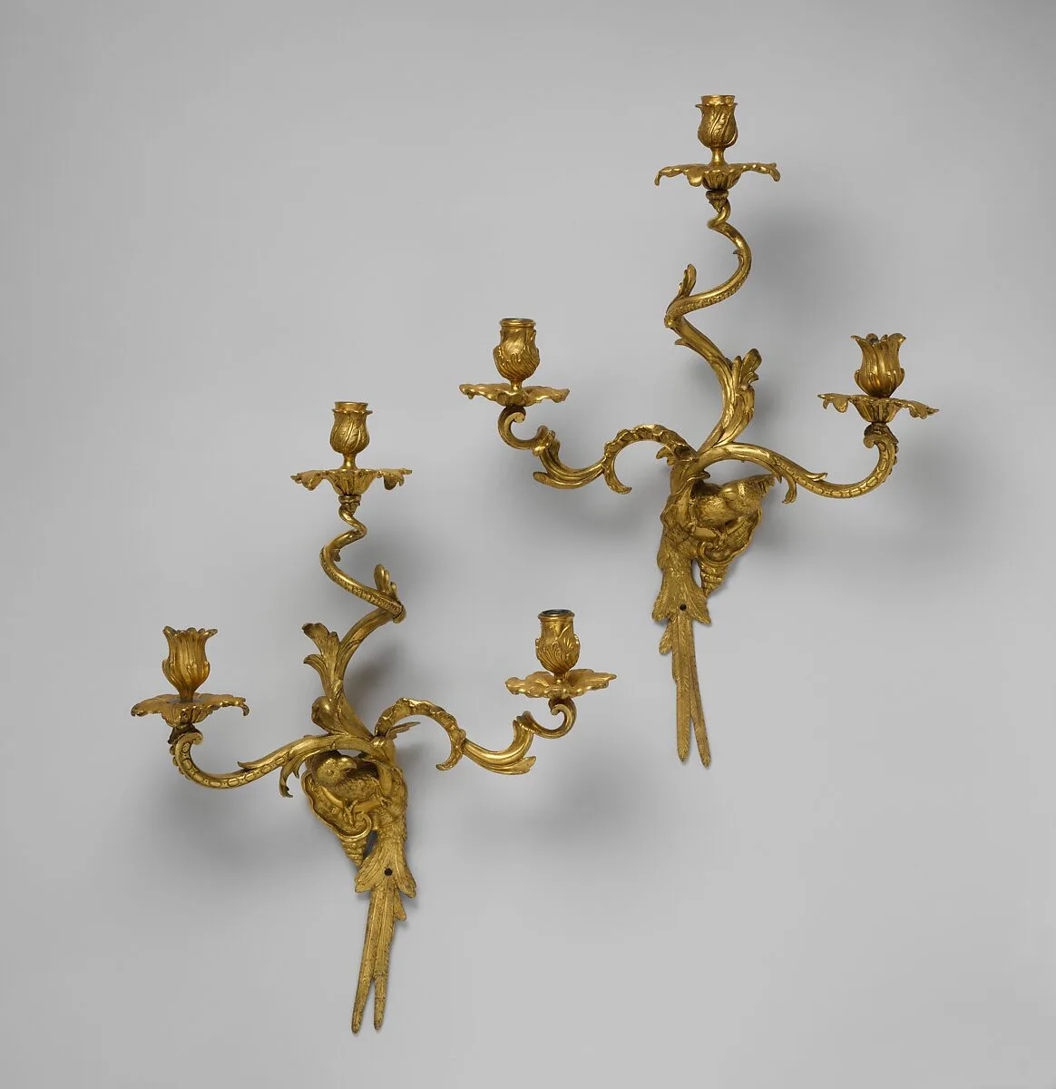 Set of four three-light wall brackets — Jacques Confesseur|Charles Cressent