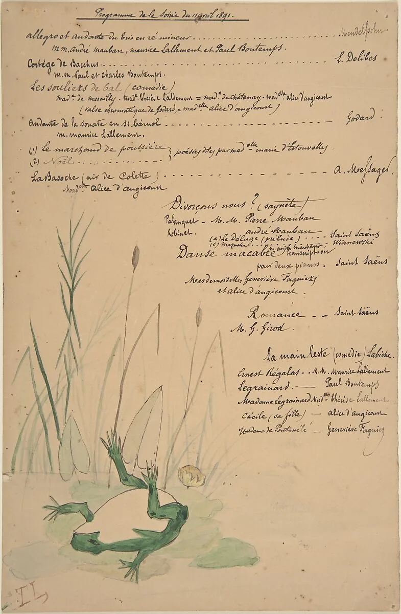 Program for the Evening of April 11, 1891 — Anonymous, French, 19th century