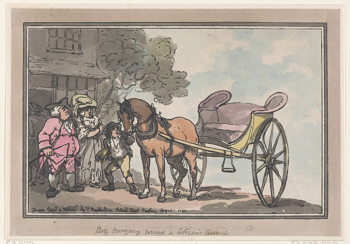 Boy Bringing Round a Citizen's Curricle — Thomas Rowlandson