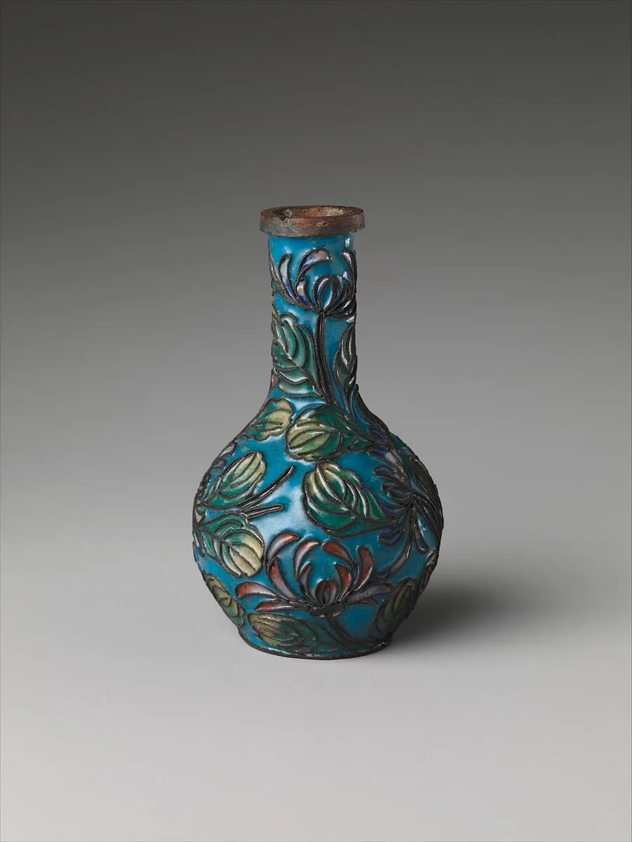 清晚期 掐絲琺瑯樣盒|Vase from sample set of Chinese cloisonné — Unknown