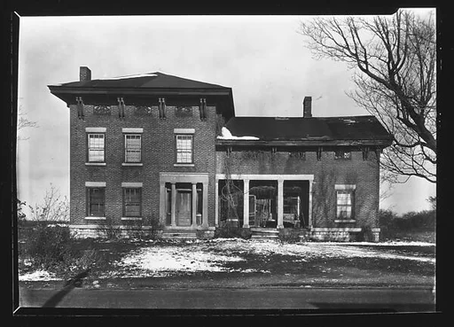 [Greek Revival House with Overhanging Branches and Weeds, Near Ballston Spa, New York]