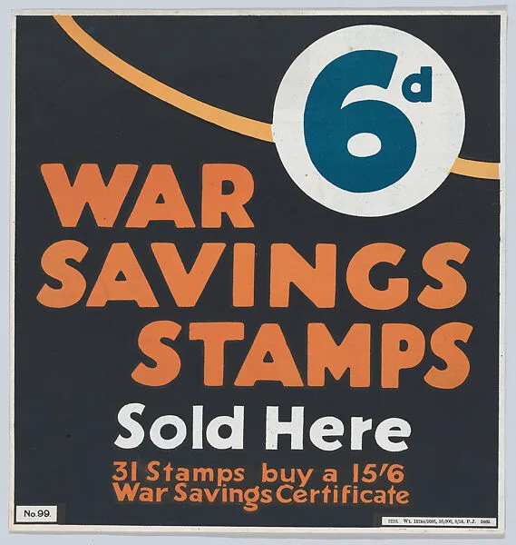 War savings stamps sold here — Anonymous, American, 20th century