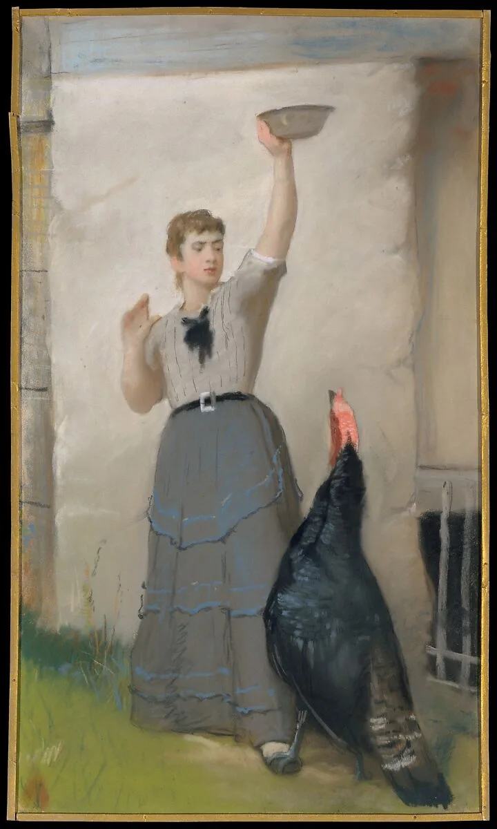 Feeding the Turkey — Eastman Johnson