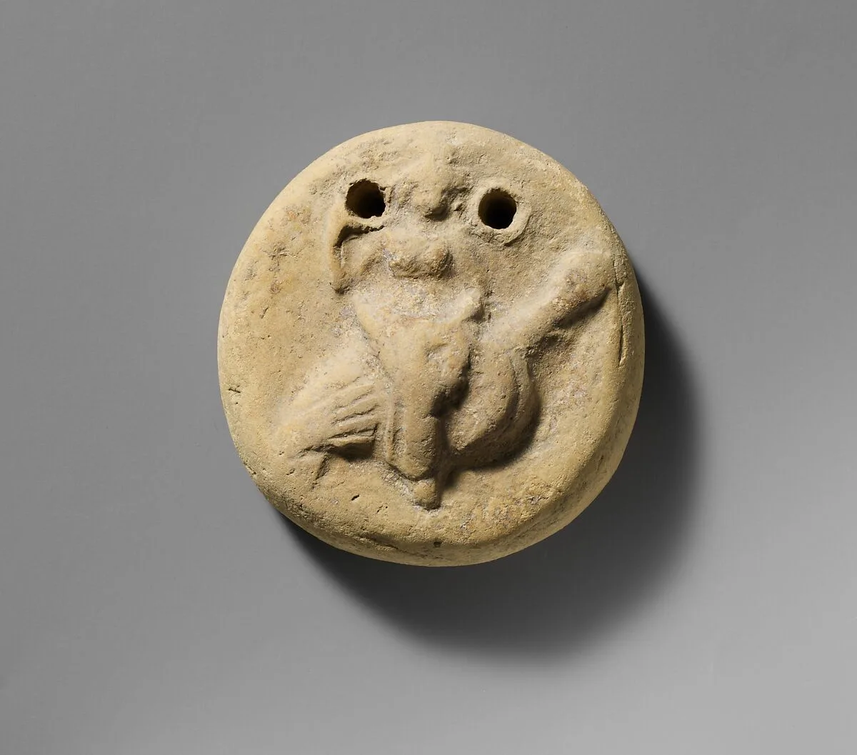 Terracotta disk with Aphrodite riding on a goose — Unknown