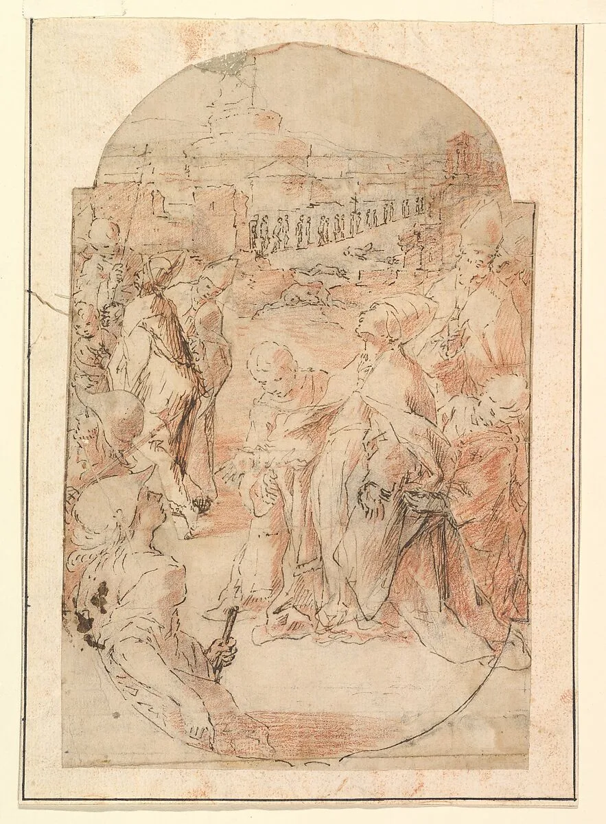 The Consecration of the Site of a Church in Rome by a Pope ("The Miracle of Saint Mary of the Snows"?) — Giovanni Lanfranco