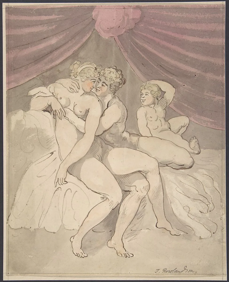 Nude Couple Embracing — Thomas Rowlandson
