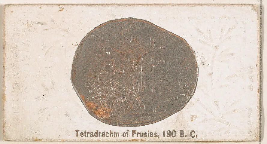 Tetradrachm of Prusias, 180 B.C., from the Ancient Coins series (N180) issued by Wm. S. Kimball & Co. — William S. Kimball & Company