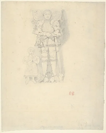 Tomb Effigies: A Man in a Suit of Armor beside a Child