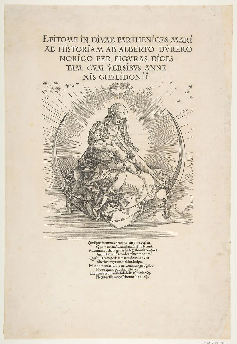 The Madonna on the Crescent, Frontispiece to "The Life of the Virgin" — Albrecht Dürer