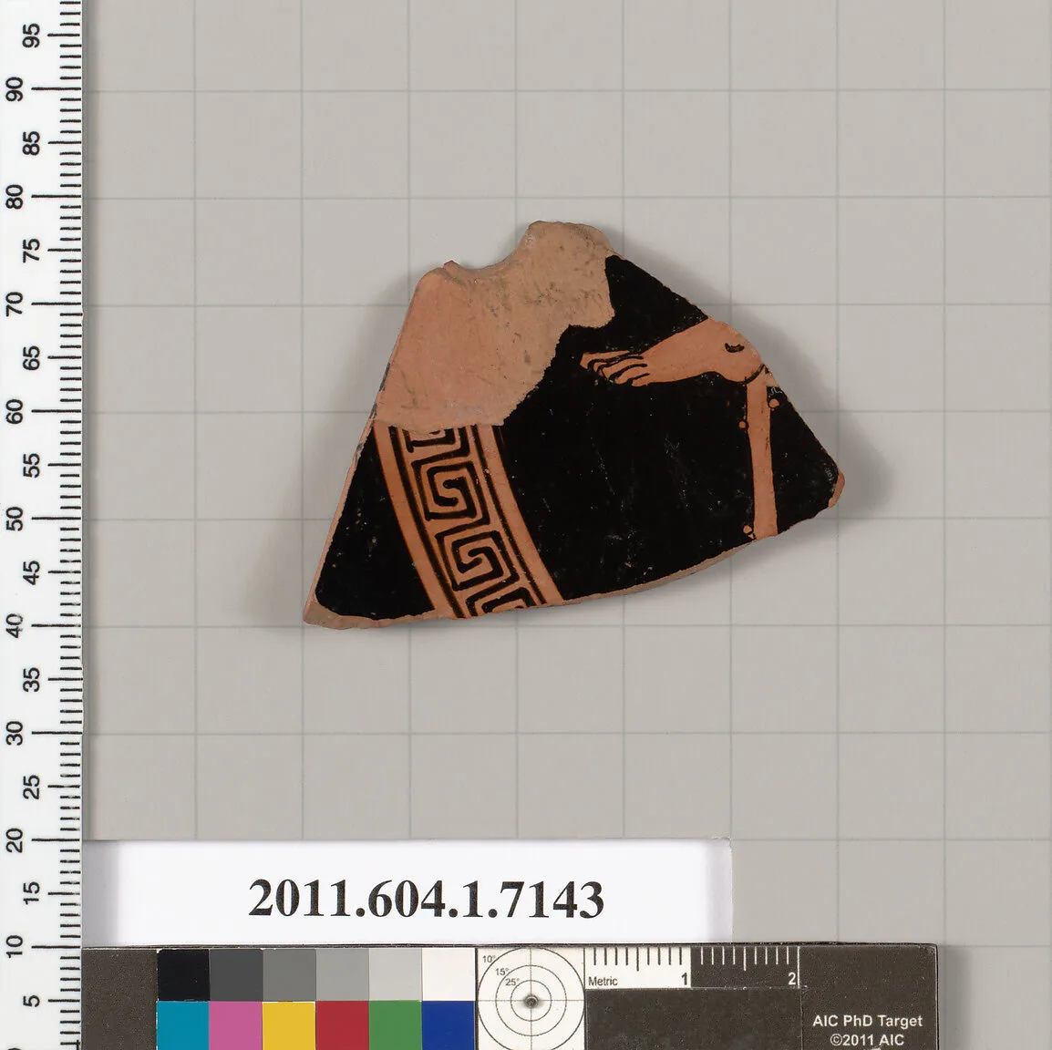 Terracotta fragment of a kylix (drinking cup) — Makron