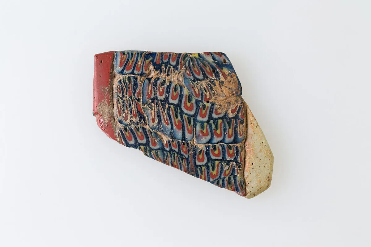 Inlay fragment, feather(?) design — Unknown
