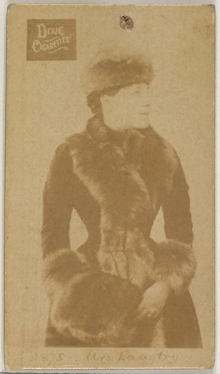 Card 875, Mrs. Langtry, from the Actors and Actresses series (N45, Type 7) for Dixie Cigarettes — Allen & Ginter