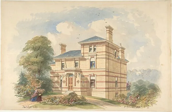 Design for a Suburban Villa (Perspective) — Thomas Hellyer|William Richardson