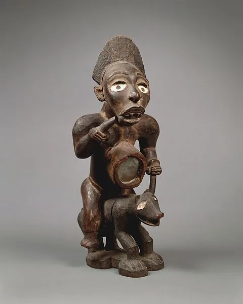 Power Figure: Male Riding Dog (Nkisi) — Unknown