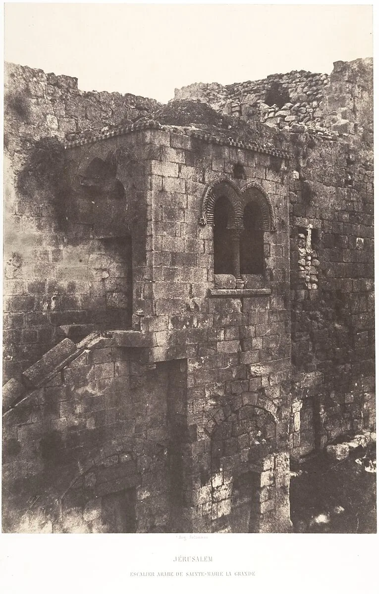 Jérusalem, Escalier arabe de Sainte-Marie-la-Grande — Auguste Salzmann|Imprimerie photographique de Blanquart-Évrard, à Lille