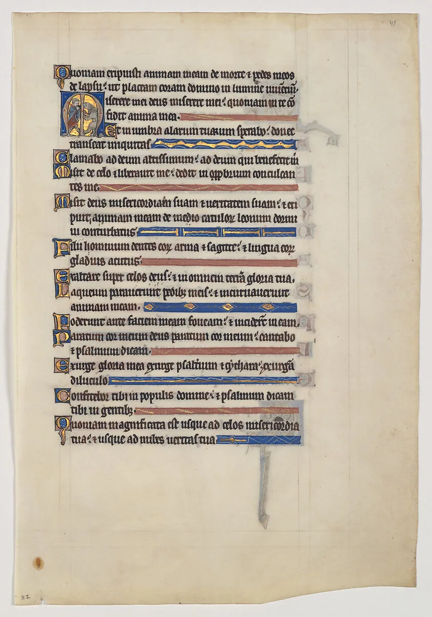 Manuscript Leaf from a Royal Psalter — Unknown