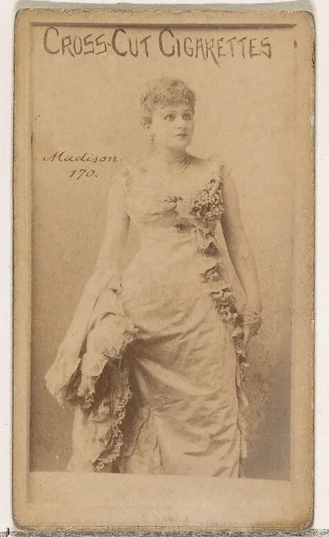 Card Number 170, Madison, from the Actors and Actresses series (N145-1) issued by Duke Sons & Co. to promote Cross Cut Cigarettes — W. Duke, Sons & Co.