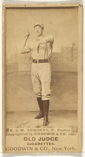 Sowders, Pitcher, Boston, from the Old Judge series (N172) for Old Judge Cigarettes