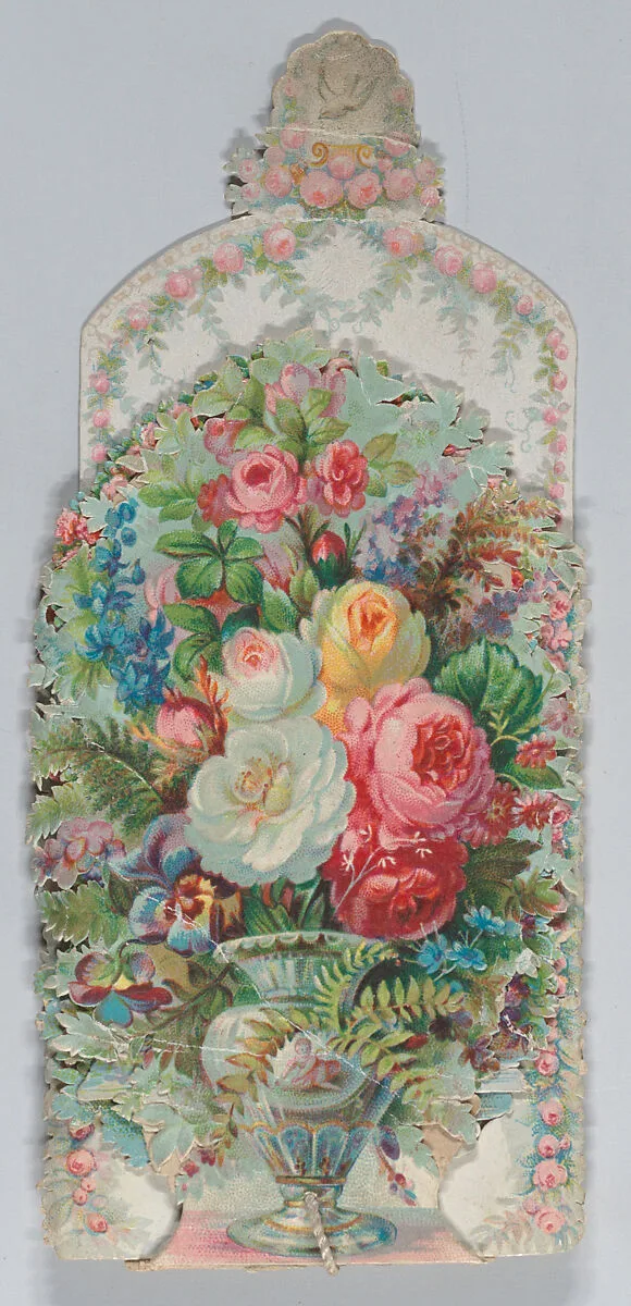 Valentine - Mechanical -- a decorated armoire (chest) — Anonymous, British, 19th century