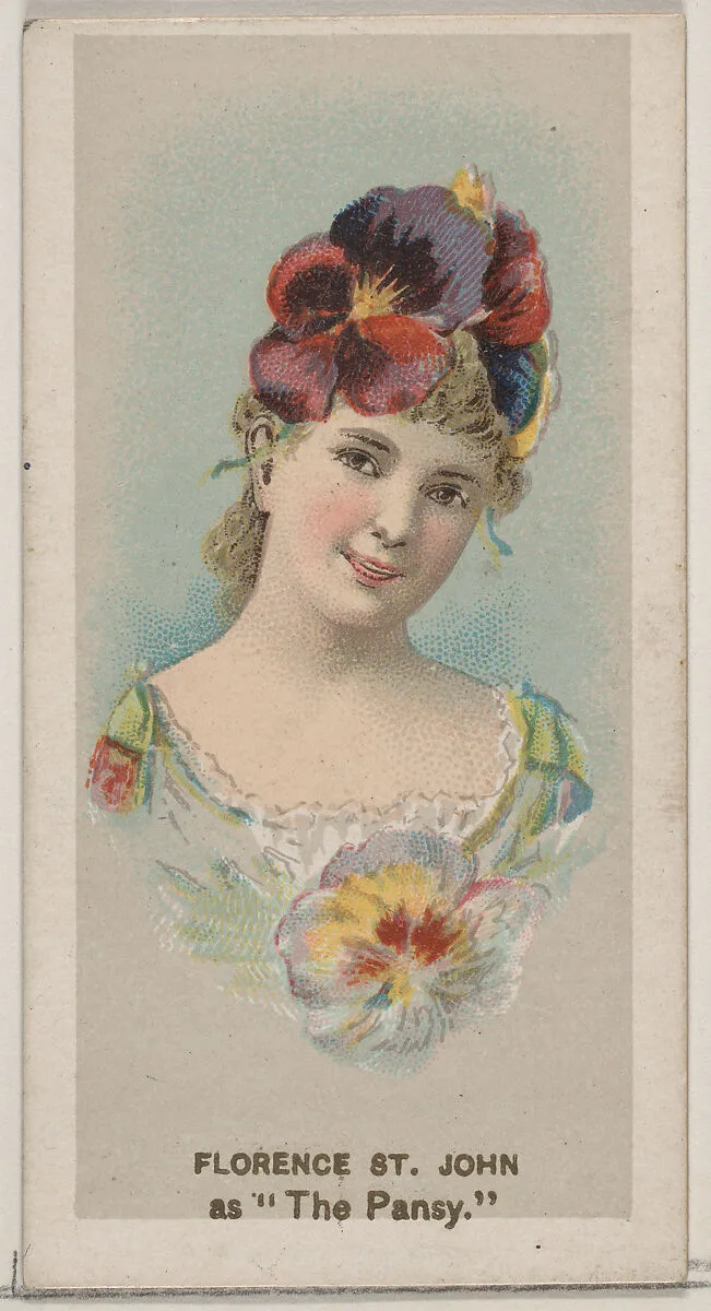 Florence St. John as "The Pansy," from the series Fancy Dress Ball Costumes (N73) for Duke brand cigarettes — W. Duke, Sons & Co.|Knapp & Company