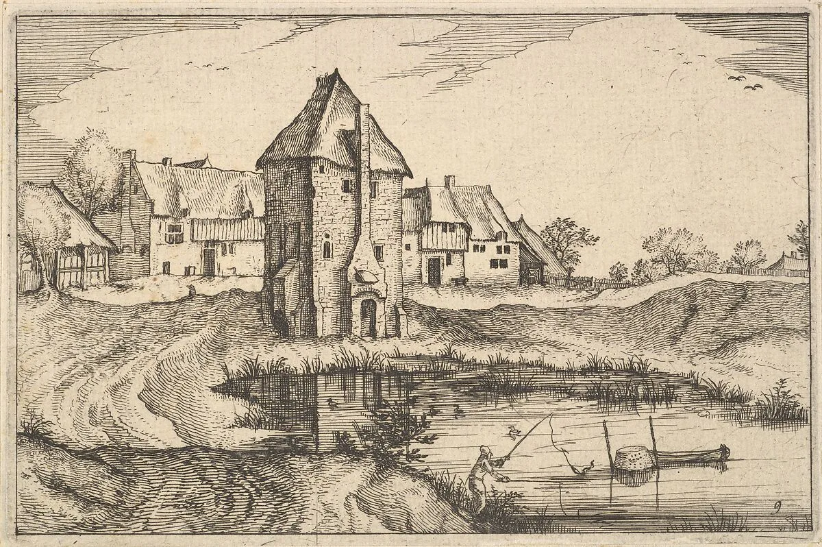 The Pond, plate 9 from "Regiunculae et Villae Aliquot Ducatus Brabantiae" — Claes Jansz. Visscher|The Master of the Small Landscapes|Claes Jansz. Visscher