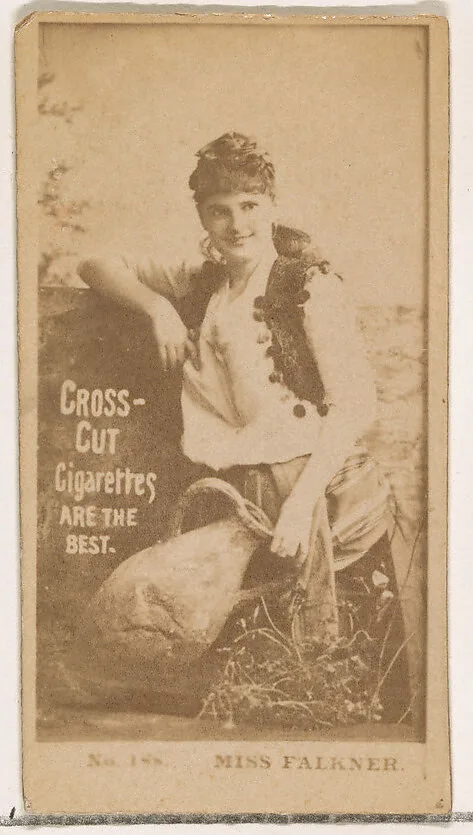 Card Number 188, Miss Falkner, from the Actors and Actresses series (N145-2) issued by Duke Sons & Co. to promote Cross Cut Cigarettes — W. Duke, Sons & Co.