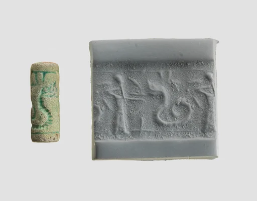 Cylinder seal with hunting scene