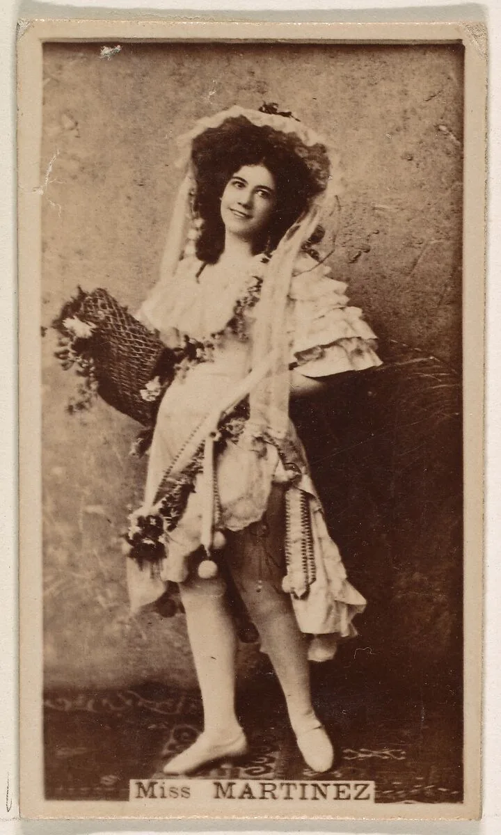 Miss Martinez, from the Actresses series (N245) issued by Kinney Brothers to promote Sweet Caporal Cigarettes — Kinney Brothers Tobacco Company