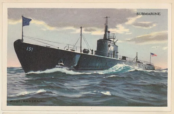 Submarine, bakery card from the National Defense series (D59), issued by Bell Bakeries, Inc. — Bell Bakeries, Inc.