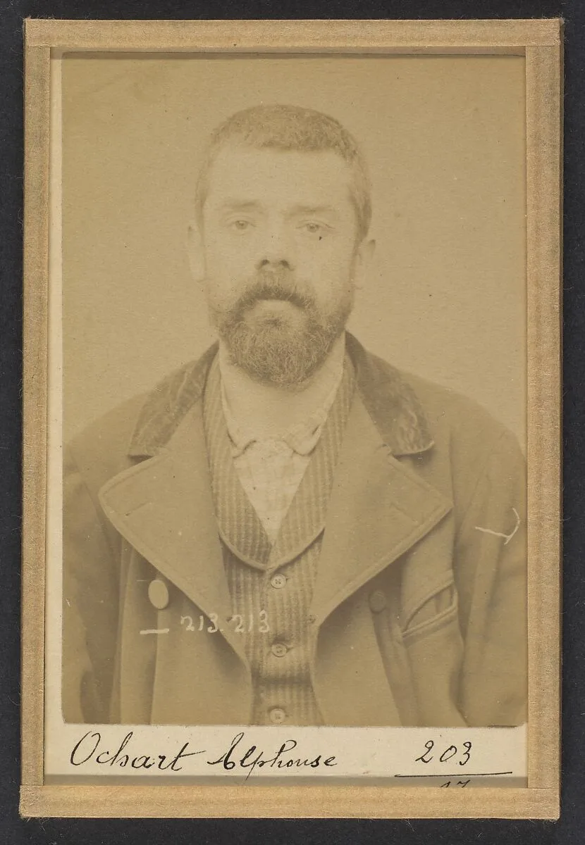 309. Ochart. Alphonse. 37 ans, né le 24/1/56 à Asbruch (Nord). Fabricant de chaussures. Anarchiste. 22/1/94. — Alphonse Bertillon