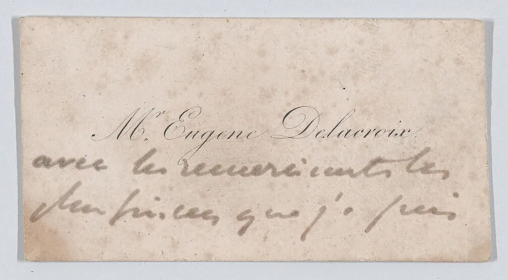 Eugène Delacroix, calling card — Anonymous