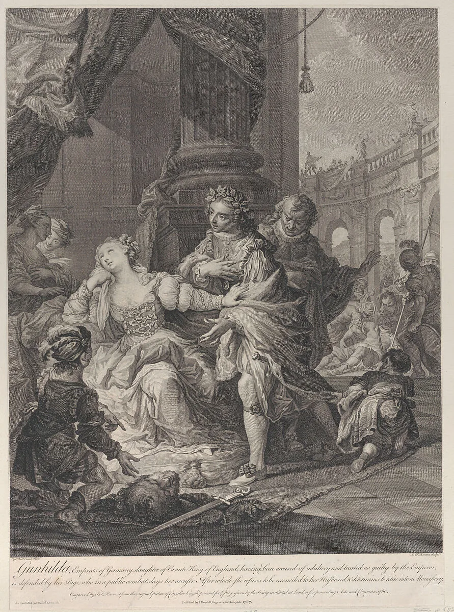 Gunhilda accused of adultery — Simon Francis Ravenet, the elder|Andrea Casali|John Boydell