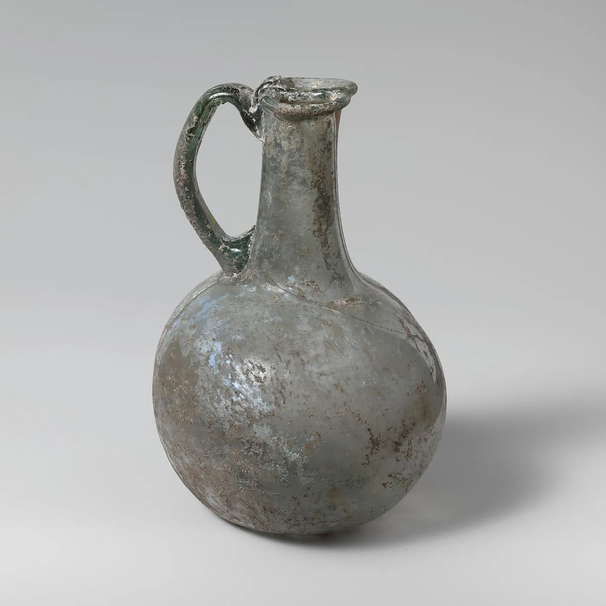 Glass double-bodied bottle with handle — Unknown