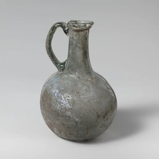Glass double-bodied bottle with handle